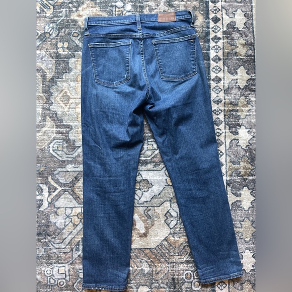 Madewell slim straight leg jeans high rise dark wash stretch - Picture 7 of 8